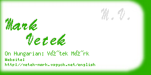 mark vetek business card